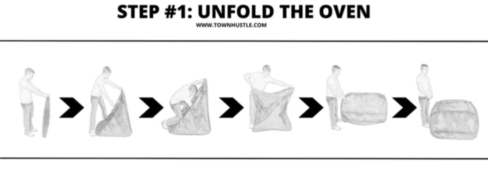 step 1: unfold the oven