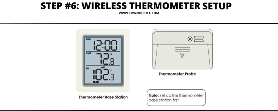 step 6: wireless thermometer setup